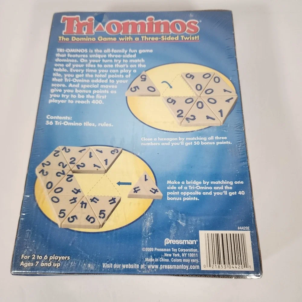 NEW Sealed Pressman Tri-ominos Family Board Game #4420E 2009 Ages 7+